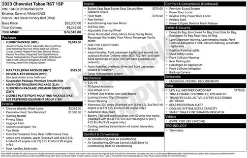 2023 Chevrolet Tahoe 4WD RST