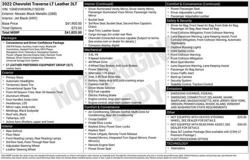 2022 Chevrolet Traverse LT Leather