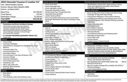 2022 Chevrolet Traverse LT Leather