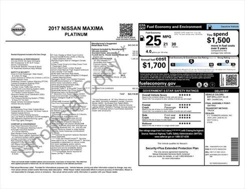 2017 Nissan Maxima 3.5 Platinum