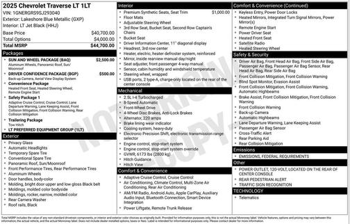 2025 Chevrolet Traverse LT