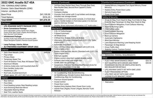 2022 GMC Acadia AWD SLT