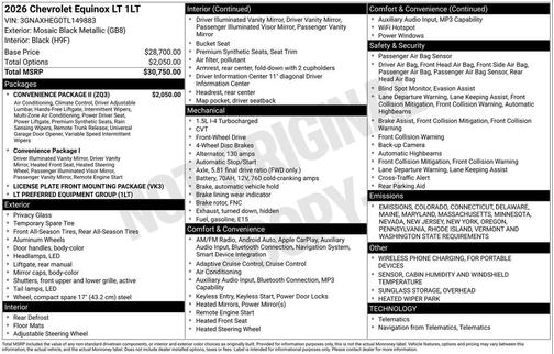 2026 Chevrolet Equinox 1LT