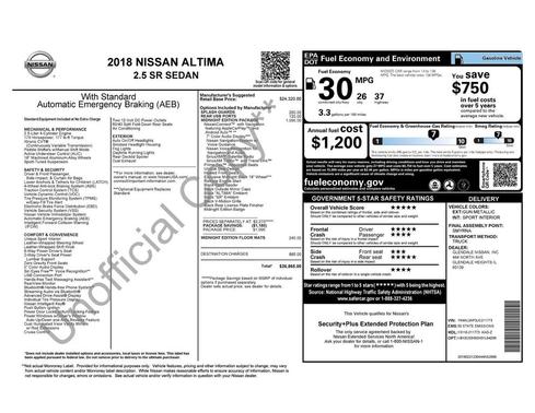 2018 Nissan Altima 2.5 SR