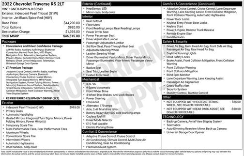 2022 Chevrolet Traverse RS