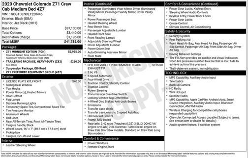 2020 Chevrolet Colorado Z71