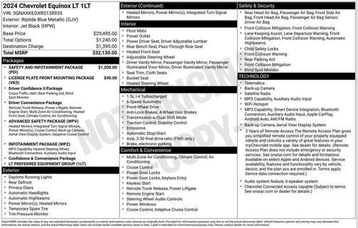 Riptide Blue Metallic 2024 Chevrolet Equinox 1LT