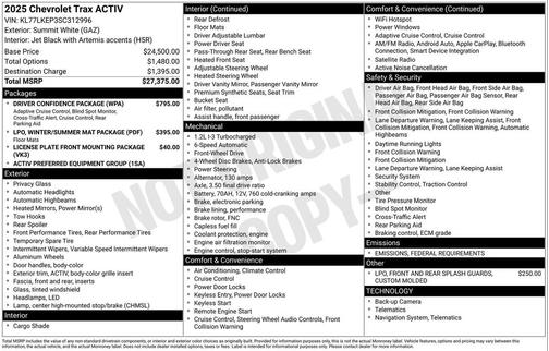 2025 Chevrolet Trax FWD ACTIV