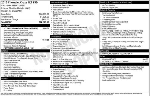 2015 Chevrolet Cruze 1LT