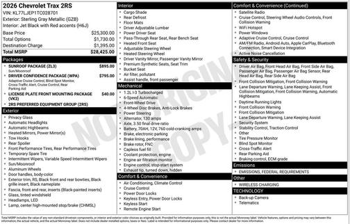 2026 Chevrolet Trax FWD 2RS