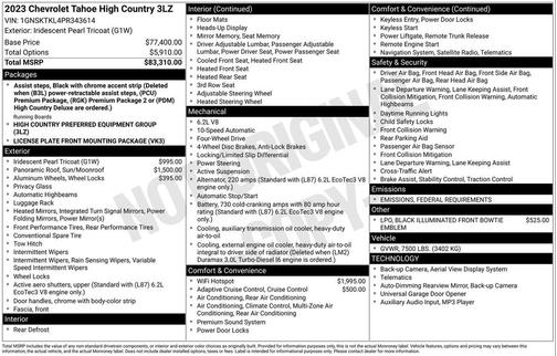 2023 Chevrolet Tahoe 4WD High Country