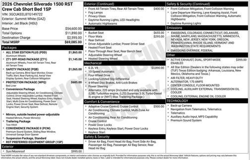 2026 Chevrolet Silverado 1500 RST