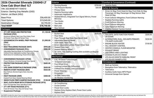 2026 Chevrolet Silverado 2500 LT