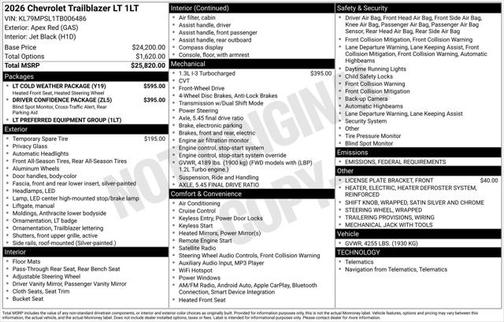2026 Chevrolet Trailblazer LT