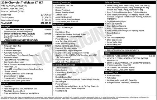 2026 Chevrolet Trailblazer LT