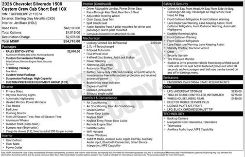 2026 Chevrolet Silverado 1500 Custom