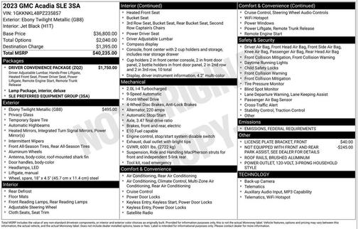 2023 GMC Acadia FWD SLE