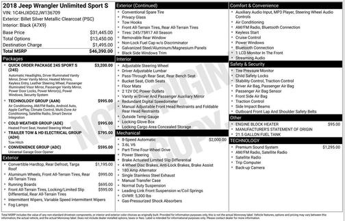 2018 Jeep Wrangler Unlimited Sport