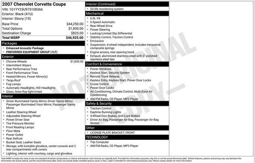 2007 Chevrolet Corvette Base