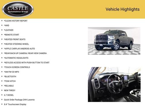2021 RAM 2500 Laramie Crew Cab 4x4 6'4' Box