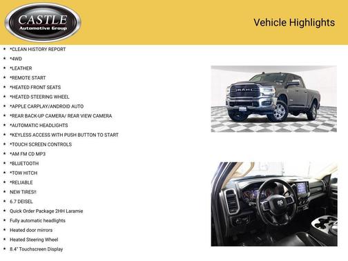 2021 RAM 2500 Laramie Crew Cab 4x4 6'4' Box