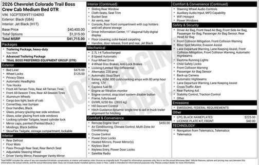2026 Chevrolet Colorado Trail Boss
