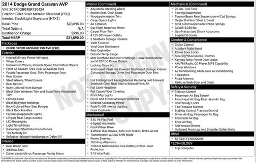 2014 Dodge Grand Caravan AVP/SE