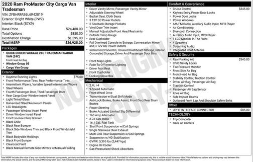2020 RAM ProMaster City Tradesman