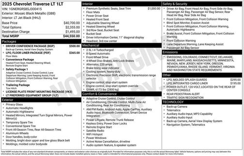 2025 Chevrolet Traverse LT