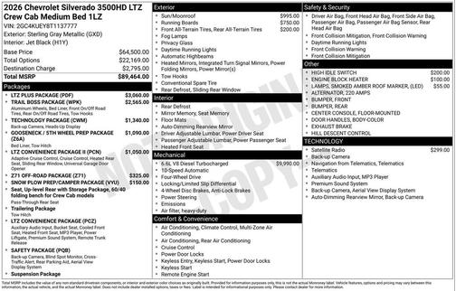 2026 Chevrolet Silverado 3500 LTZ