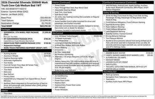 2026 Chevrolet Silverado 3500 WT