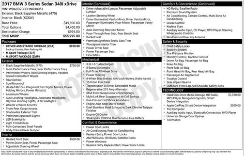 Black Sapphire Metallic 2017 BMW 340 xDrive