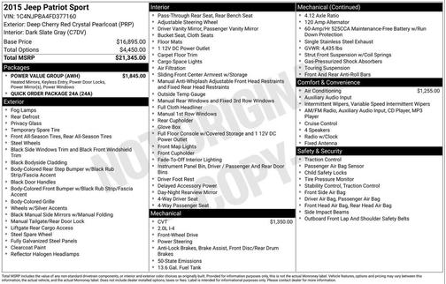 2015 Jeep Patriot Sport