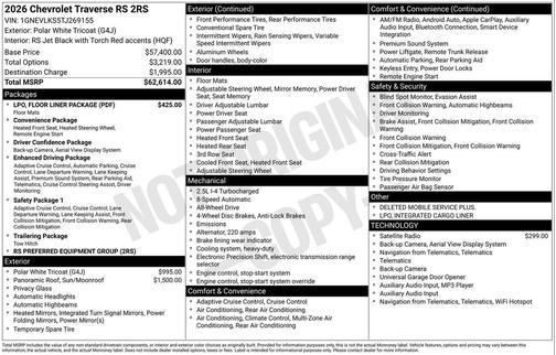 2026 Chevrolet Traverse RS