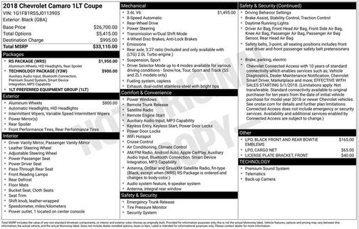 2018 Chevrolet Camaro 1LT