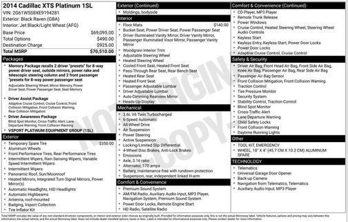 2014 Cadillac XTS Vsport Platinum