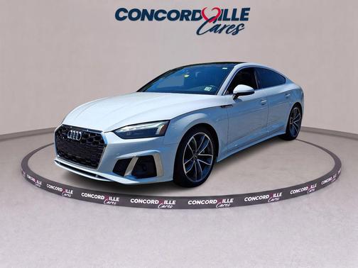 Glacier White 2023 Audi A5 Sportback 45 S Line Premium Plus