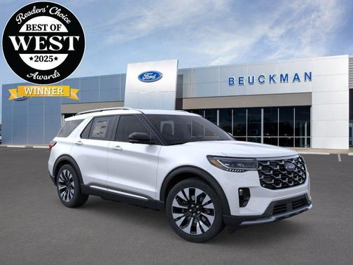 Star White Metallic Tri-Coat 2026 Ford Explorer Platinum