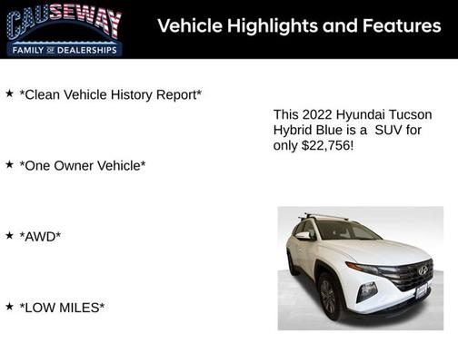 White 2022 Hyundai TUCSON Hybrid Blue