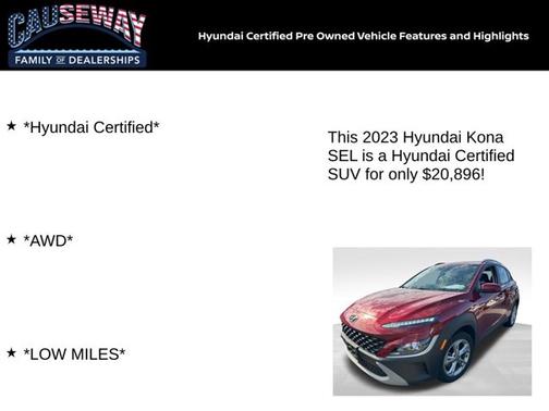Red 2023 Hyundai KONA SEL