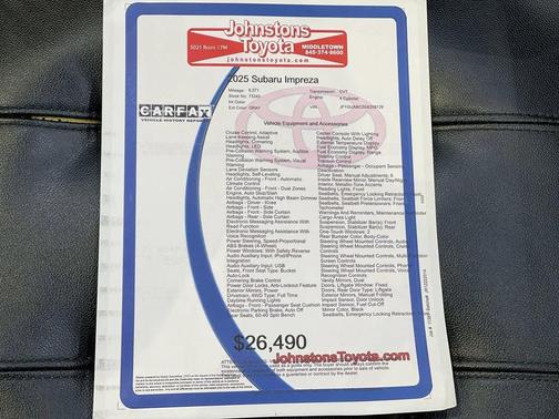 2025 Subaru Impreza Base