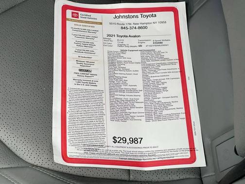 2021 Toyota Avalon Limited