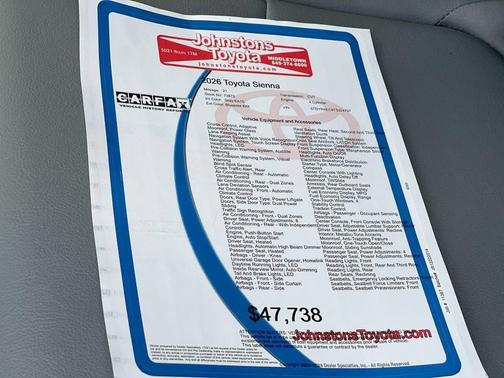 Blueprint 2026 Toyota Sienna XLE