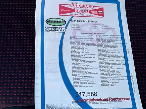 2024 Mitsubishi Mirage Black Edition