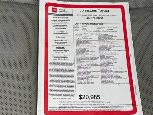 2017 Toyota Highlander Limited Platinum