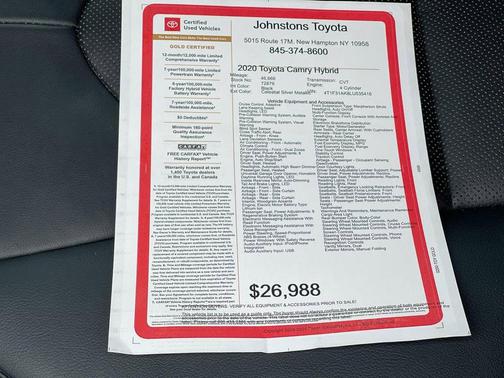 2020 Toyota Camry Hybrid XLE
