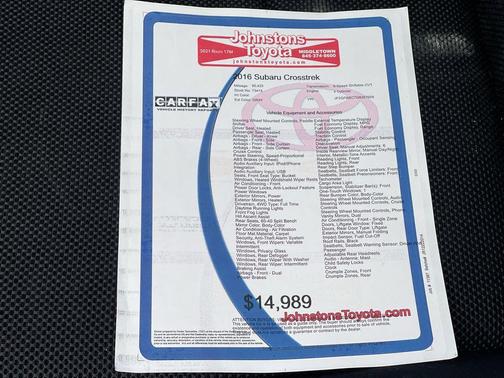 2016 Subaru Crosstrek 2.0i Premium