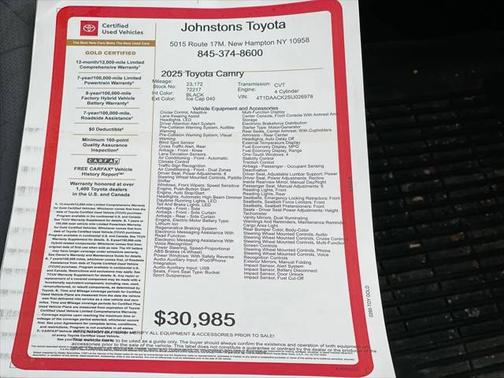 2025 Toyota Camry SE