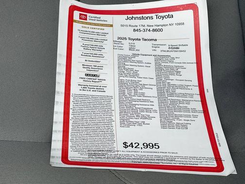 Black 2025 Toyota Tacoma SR5