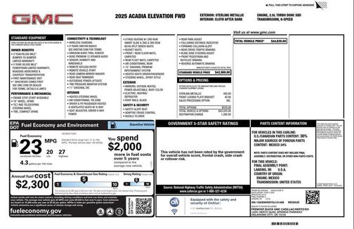 2025 GMC Acadia FWD Elevation